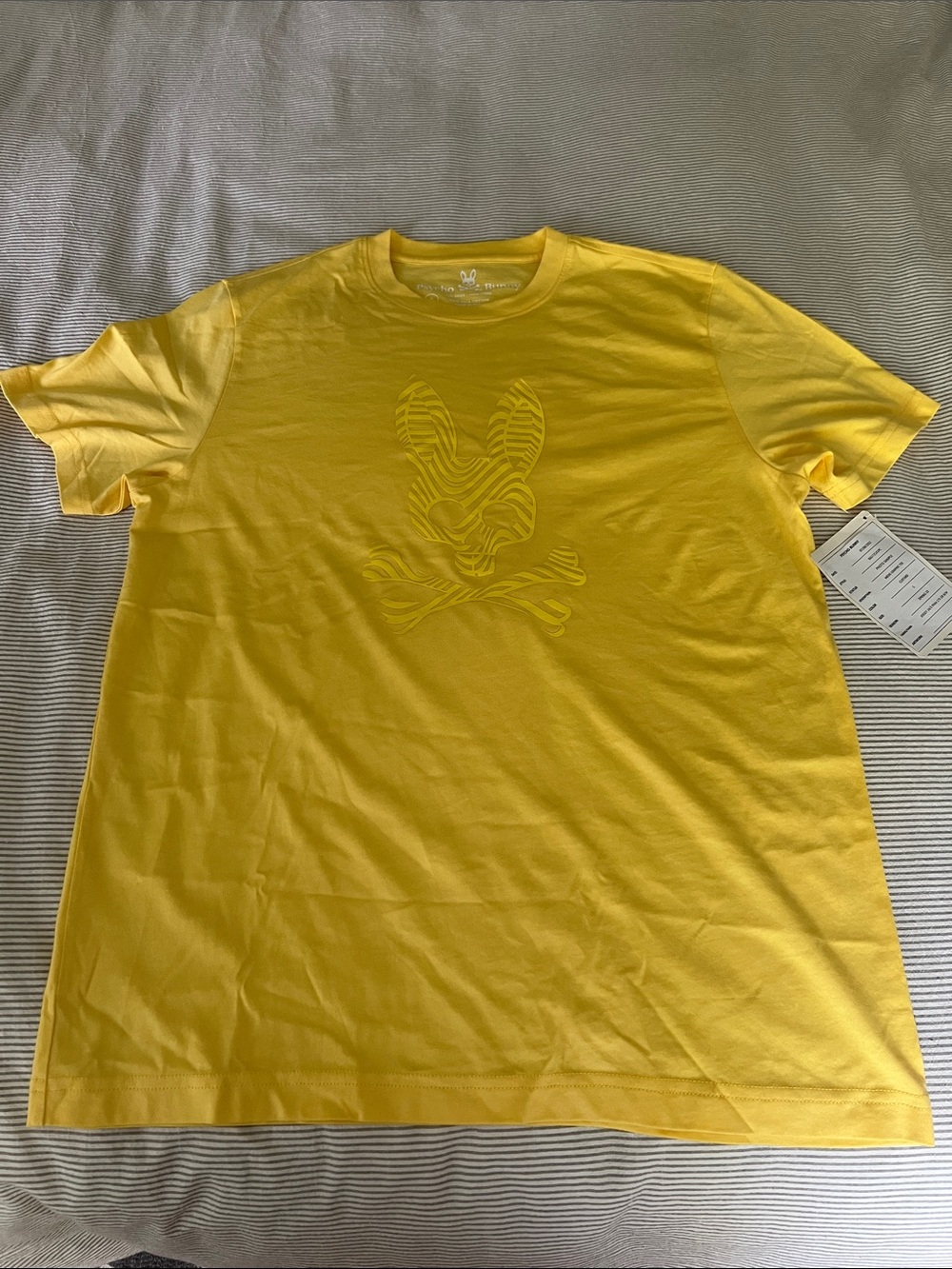 Men's Yellow Psycho Bunny Graphic Crew Neck T-Shirt